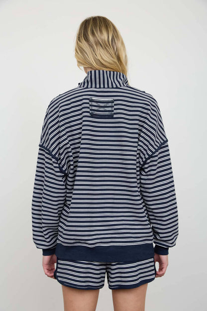 HALF ZIP STRIPE CONTRAST QUARTER ZIP
