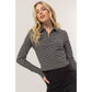 Striped Half-Zip Knit Top